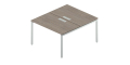 Сдвоенный стол с люком на металлокаркасе RM-1.1(x2)+F-47